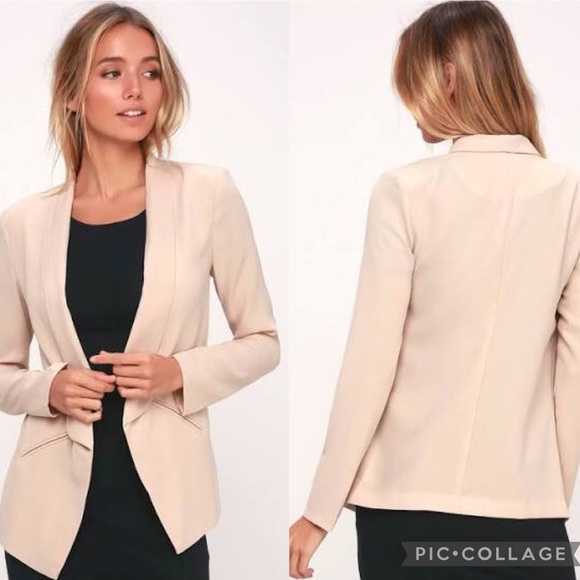 Lulus Jackets & Blazers - SOLD✖️Lulu's Taupe Miss Punctuality Blazer | Large